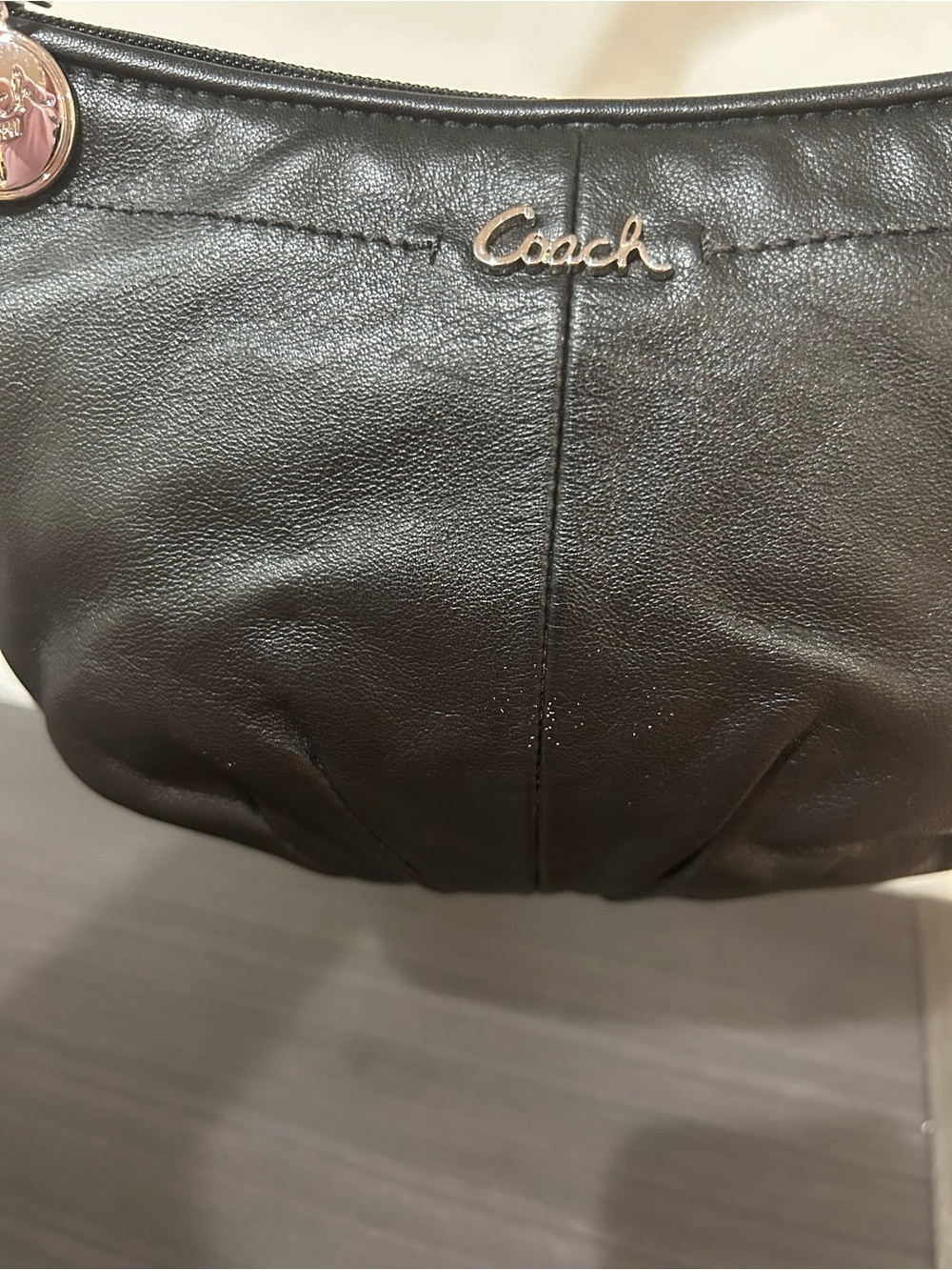 Coach Ashley Small Black Leather shoulder/wristlet bag EUC - Picture 11 of 13